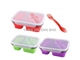 2 GRID SILICONE FOLDING LUNCH BOX(ECO LUNCH BOX)